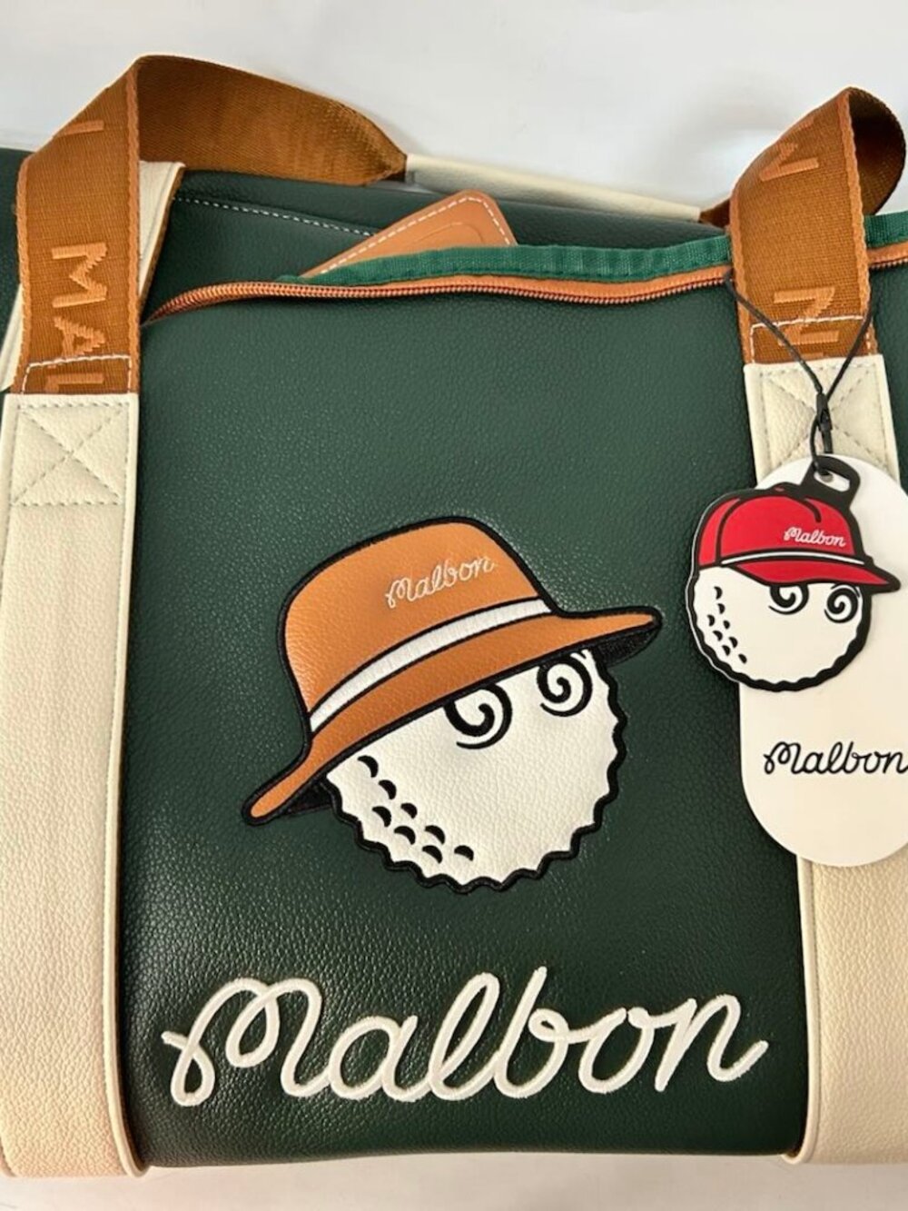 Malbon Golf Green Travel Boston Bag Duffle Carry Bag